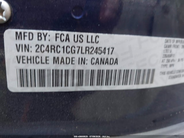 2C4RC1CG7LR245417 Chrysler Voyager Lx