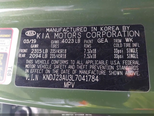 KNDJ23AU3L7041784 KIA Soul X-line