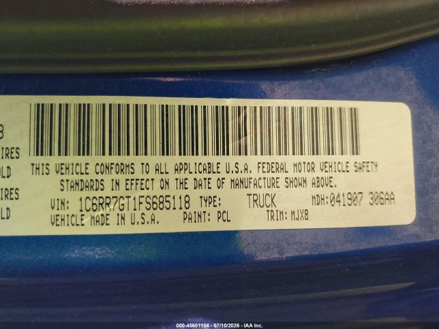 1C6RR7GT1FS685118 RAM 1500 Big Horn