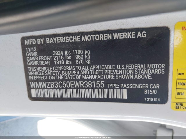 Mini Countryman Cooper 2014 WMWZB3C50EWR38155 Image 9