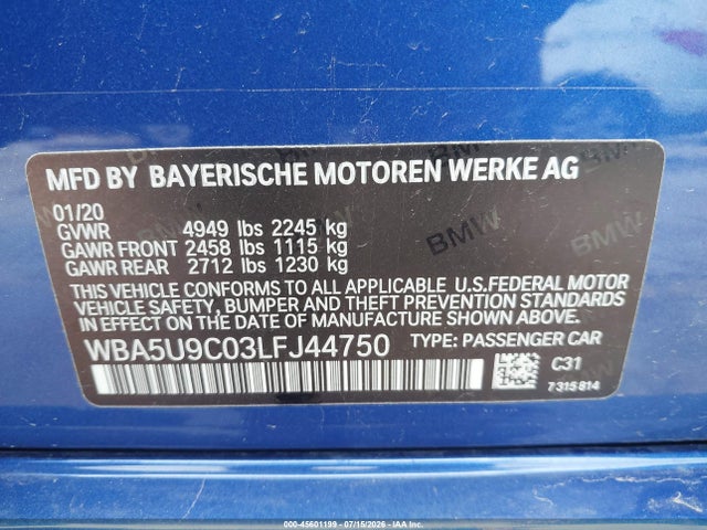 Продажа на аукционе авто 2020 Bmw M340i M340i Xdrive, vin: WBA5U9C03LFJ44750, номер лота: 45601199