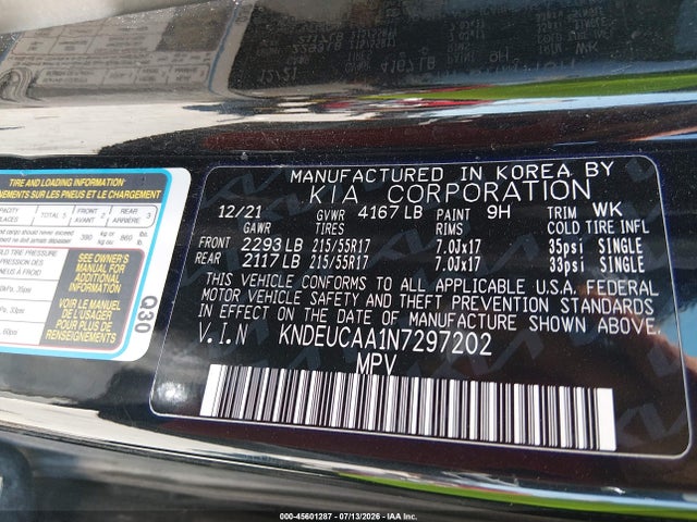 KIA SELTOS S 2022 KNDEUCAA1N7297202 Image 9