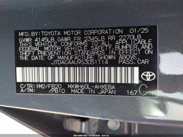 Toyota Prius Le 2025 JTDACAAU9S3051114 Image 9