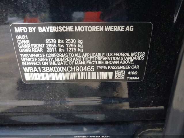 Продаж на аукціоні авто 2022 Bmw M550 I Xdrive, vin: WBA13BK0XNCH90465, номер лоту: 45601588