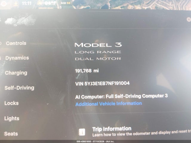 Продажа на аукционе авто 2022 Tesla Model 3 Long Range Dual Motor All-wheel Drive, vin: 5YJ3E1EB7NF191004, номер лота: 45601650