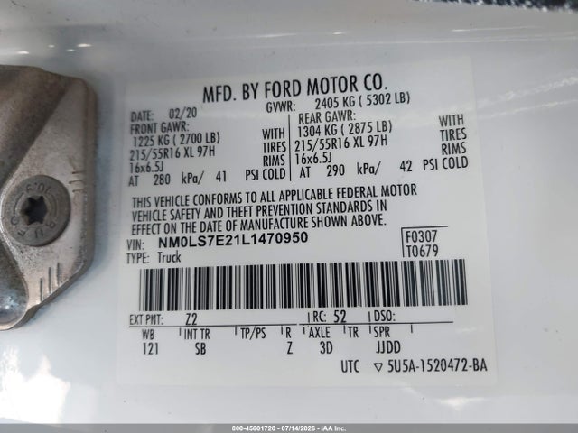 Ford Transit Connect Xl 2020 NM0LS7E21L1470950 Image 9