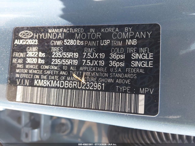 Продажа на аукционе авто 2024 Hyundai Ioniq 5 Se Standard Range, vin: KM8KM4DB6RU232961, номер лота: 45601981