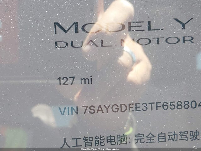 Aukcja sprzedaży 2026 Tesla Model Y All-wheel Drive/long Range Launch Series/premium All-wheel Drive, vin: 7SAYGDEE3TF658804, numer aukcji: 45602009
