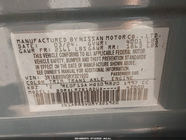 Nissan Sentra Sr Xtronic Cvt 2024 3N1AB8DV0RY321920 Image 9
