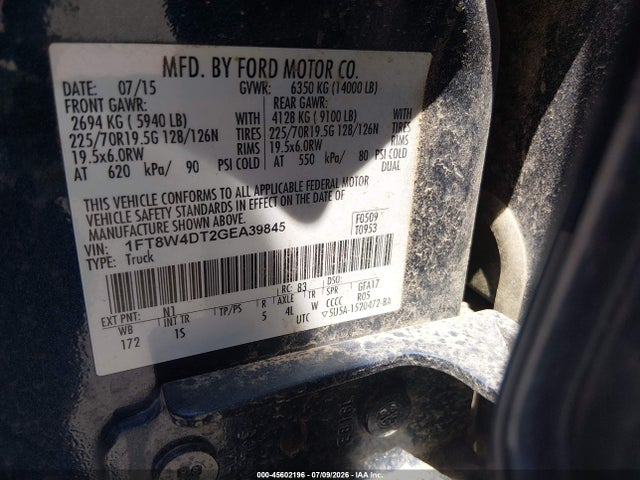 Aukcja sprzedaży 2016 Ford F-450 Xl, vin: 1FT8W4DT2GEA39845, numer aukcji: 45602196