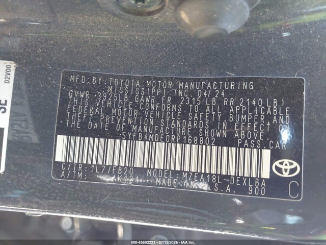 Toyota COROLLA LE 2024 5YFB4MDE0RP168802 Image 9