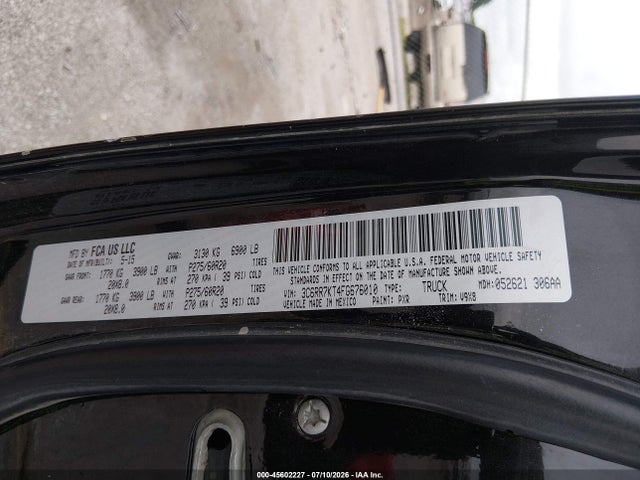 Продаж на аукціоні авто 2015 Ram 1500 Express, vin: 3C6RR7KT4FG676010, номер лоту: 45602227