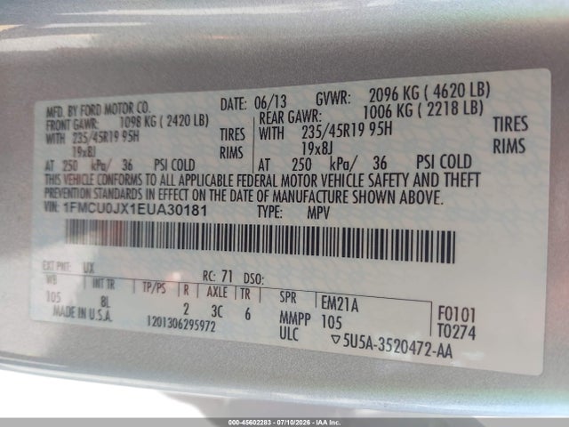 1FMCU0JX1EUA30181 Ford Escape Titanium