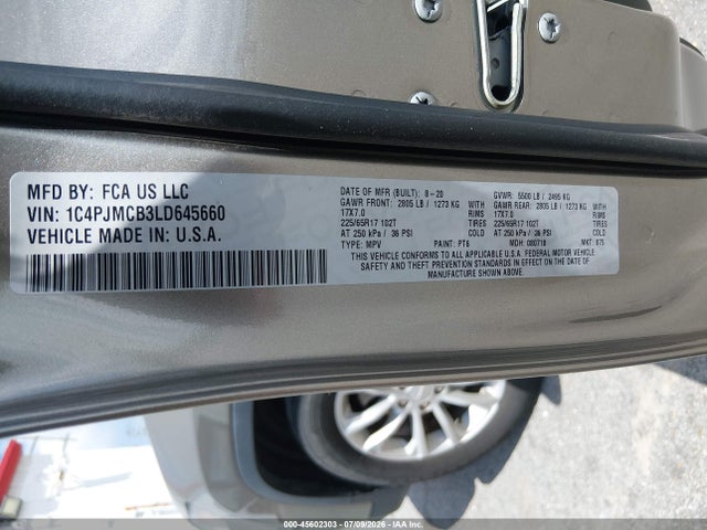 1C4PJMCB3LD645660 Jeep Cherokee Latitude 4x4