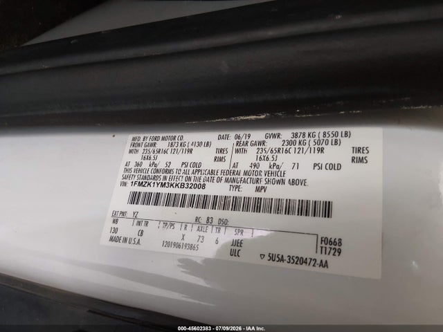 Ford Transit-150 Xl 2019 1FMZK1YM3KKB32008 Image 9