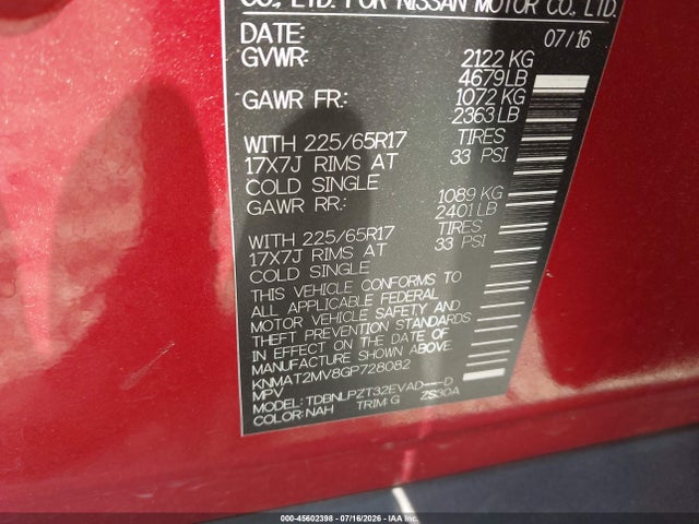 Nissan ROGUE S 2016 KNMAT2MV8GP728082 Image 9