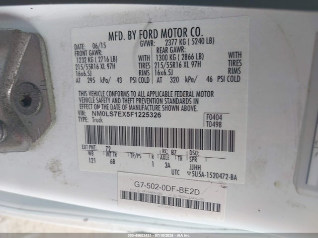 Ford Transit Connect Xl 2015 NM0LS7EX5F1225326 Image 9