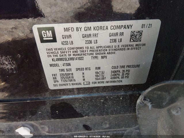 Продажа на аукционе авто 2021 Buick Encore Gx Fwd Select, vin: KL4MMDSLXMB141022, номер лота: 45602513
