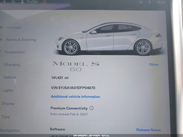 Aukcja sprzedaży 2013 Tesla Model S, vin: 5YJSA1AG1DFP04870, numer aukcji: 45602562