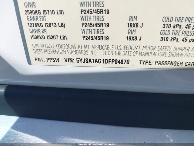 Aukcja sprzedaży 2013 Tesla Model S, vin: 5YJSA1AG1DFP04870, numer aukcji: 45602562