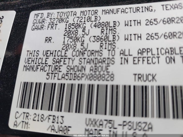 Toyota Tundra Sr5 2023 5TFLA5DB6PX080828 Image 9