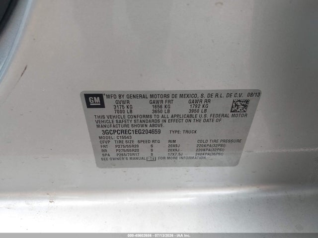 Chevrolet Silverado 1500 Lt 2014 3GCPCREC1EG204659 Image 9