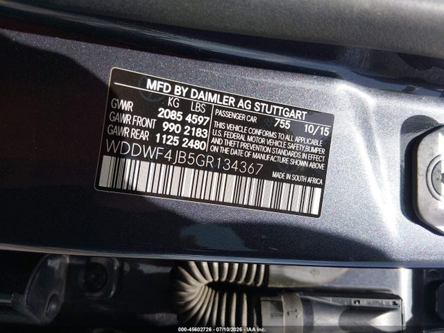 Aukcja sprzedaży 2016 Mercedes-benz C 300 Luxury, vin: WDDWF4JB5GR134367, numer aukcji: 45602726