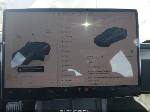 45602828 :رقم المزاد ، 5YJ3E1EAXSF033842 vin ، 2025 Tesla Model 3 مزاد بيع