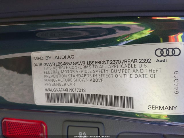 Audi A4 PREMIUM 2017 WAUGNAF4XHN017013 Image 9