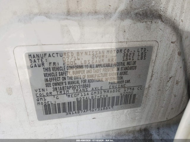 Nissan SENTRA S 2016 3N1AB7AP9GY318849 Image 9