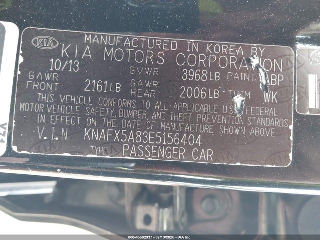 Продажа на аукционе авто 2014 Kia Forte Ex, vin: KNAFX5A83E5156404, номер лота: 45602937