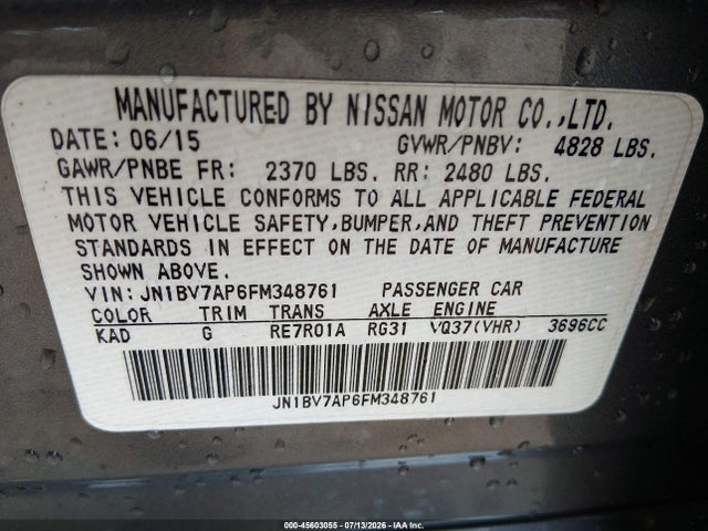 Infiniti Q50 Premium 2015 JN1BV7AP6FM348761 Image 9