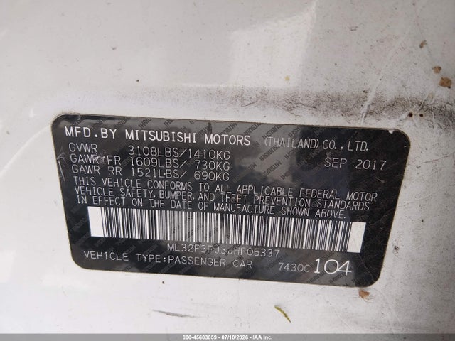 Mitsubishi Mirage G4 Es 2018 ML32F3FJ3JHF05337 Image 9