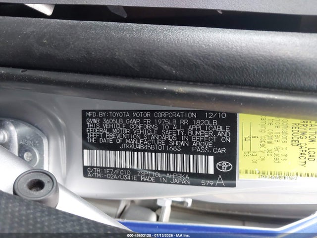 Aukcja sprzedaży 2011 Scion Xd, vin: JTKKU4B45B1011683, numer aukcji: 45603128