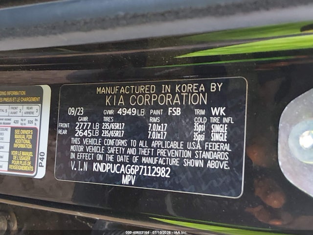 KNDPUCAG6P7112982 KIA Sportage Hybrid Lx