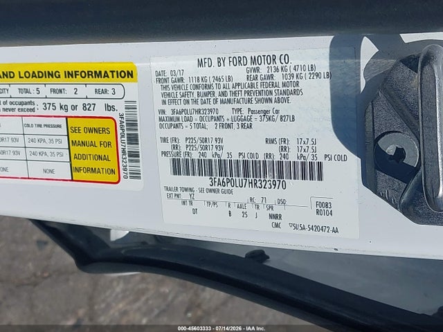Ford Fusion Hybrid Se 2017 3FA6P0LU7HR323970 Image 9