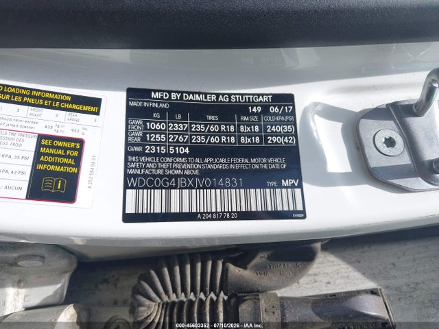 Продаж на аукціоні авто 2018 Mercedes-benz Glc 300, vin: WDC0G4JBXJV014831, номер лоту: 45603352
