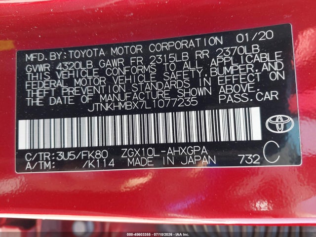 JTNKHMBX7L1077235 Toyota C-HR XLE