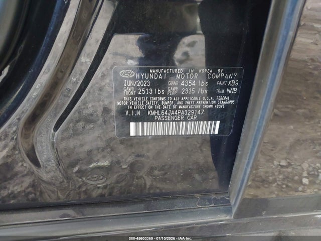 Продаж на аукціоні авто 2023 Hyundai Sonata Sel, vin: KMHL64JA4PA329147, номер лоту: 45603369