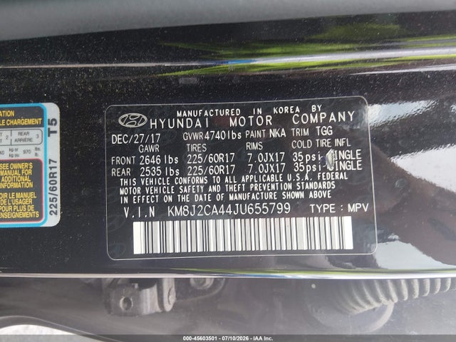 Hyundai TUCSON SE 2018 KM8J2CA44JU655799 Image 9