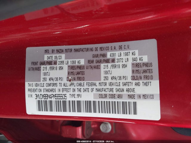 2023 Mazda Cx-30 2.5 S Select მანქანა იყიდება აუქციონზე, vin: 3MVDMBBM4PM565505, აუქციონის ნომერი: 45603514