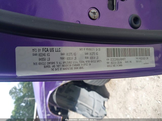 Aukcja sprzedaży 2018 Dodge Challenger Sxt Plus, vin: 2C3CDZAG6JH304971, numer aukcji: 45603583