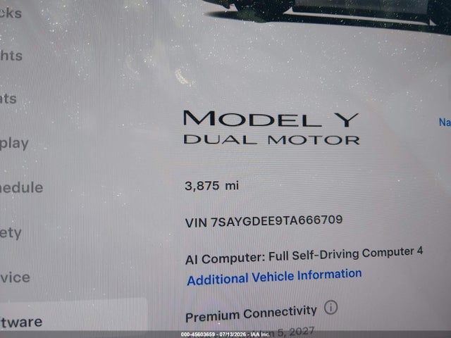 Продаж на аукціоні авто 2026 Tesla Model Y All-wheel Drive/long Range Launch Series/premium All-wheel Drive, vin: 7SAYGDEE9TA666709, номер лоту: 45603659