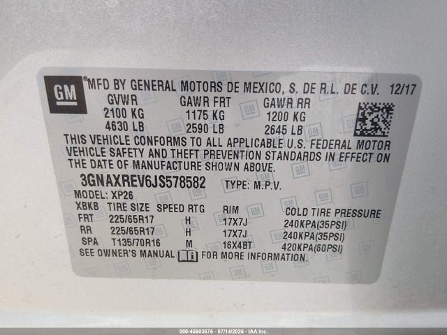 Chevrolet EQUINOX LS 2018 3GNAXREV6JS578582 Image 9