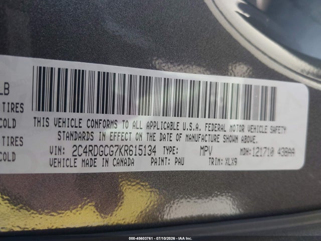 Dodge Grand Caravan Sxt 2019 2C4RDGCG7KR615134 Image 9