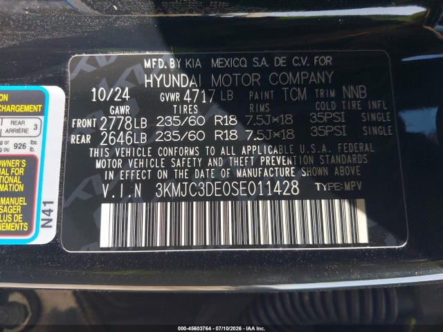 3KMJC3DE0SE011428 Hyundai Tucson Sel Convenience