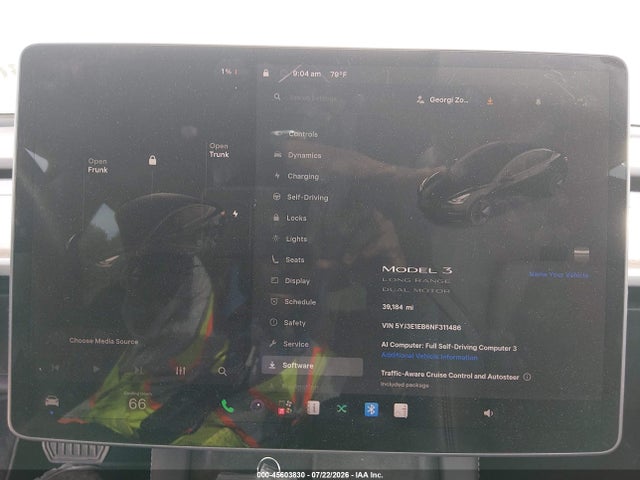 Продаж на аукціоні авто 2022 Tesla Model 3 Long Range Dual Motor All-wheel Drive, vin: 5YJ3E1EB6NF311486, номер лоту: 45603830
