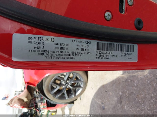 45603868 :رقم المزاد ، 2C3CDZJG3KH566805 vin ، 2019 Dodge Challenger Gt مزاد بيع