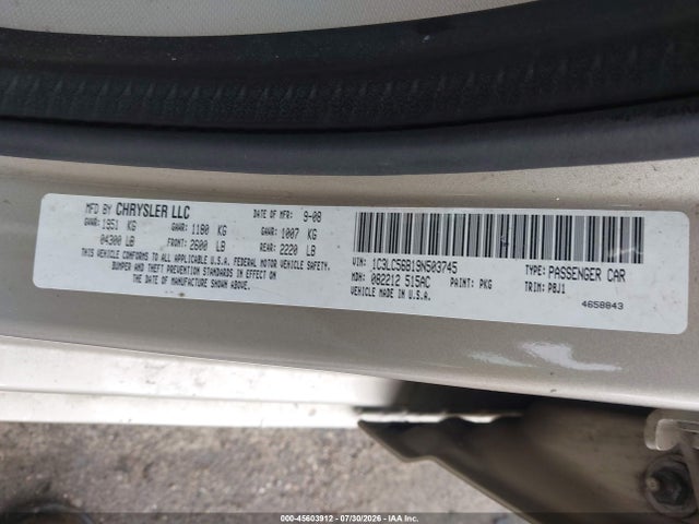 Aukcja sprzedaży 2009 Chrysler Sebring Touring, vin: 1C3LC56B19N503745, numer aukcji: 45603912