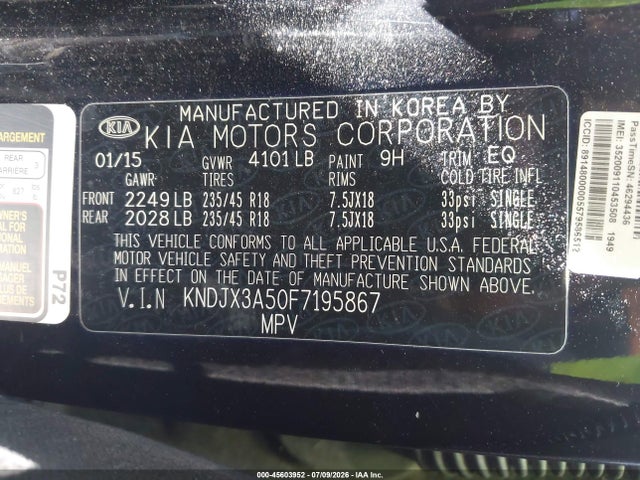 KIA Soul ! 2015 KNDJX3A50F7195867 Image 9